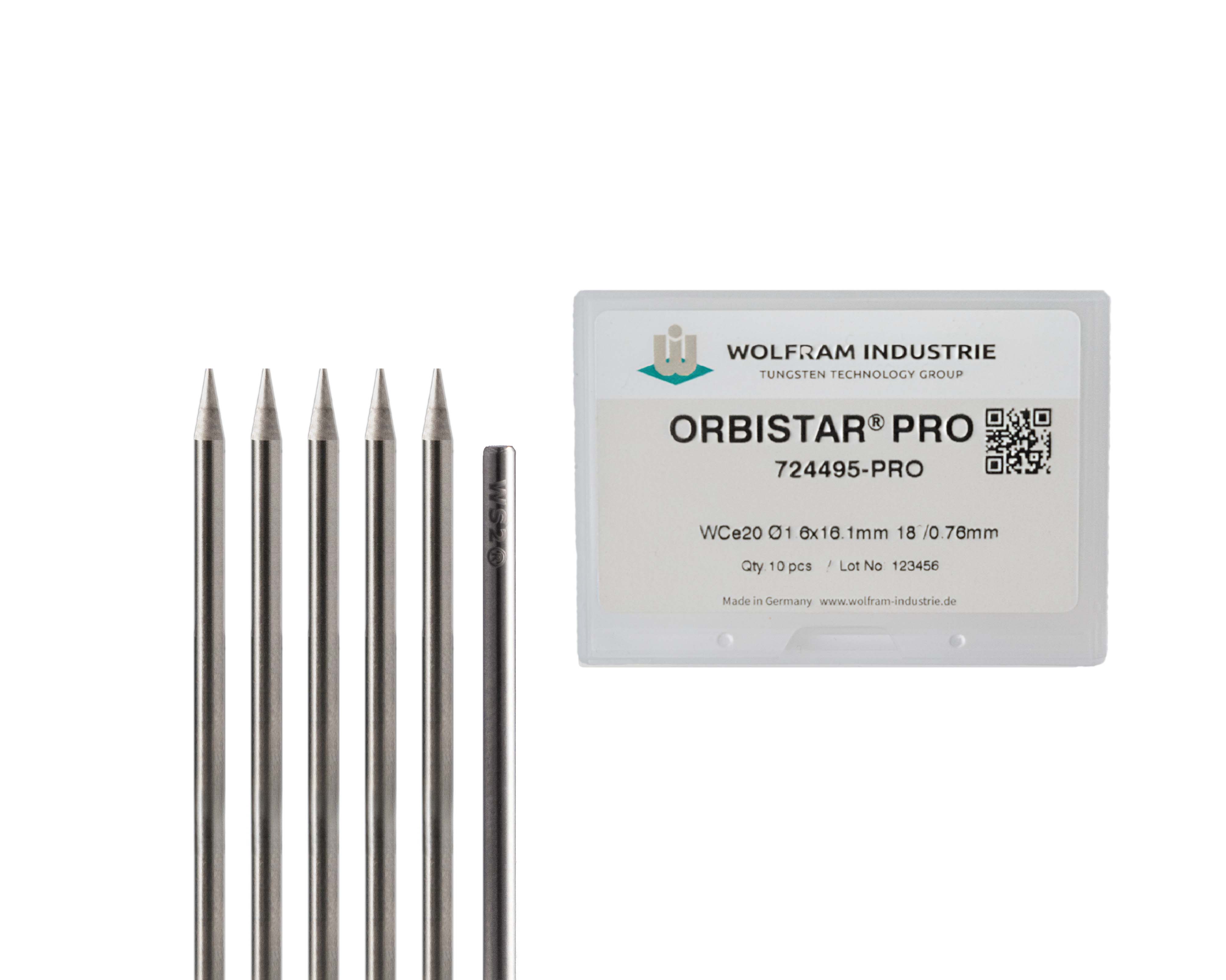 ORBISTAR® WCe20 Ø 1,6x14,61mm einseitig 18° Tip 0,76mm